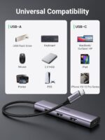 UGREEN Hub USB-C 4 portas com 5 Gbps: expansão rápida para laptop, MacBook, iPad, Surface e iPhone 15. - Imagem 4