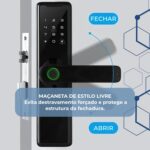 ProlockBR Fechadura Digital B2: segurança inteligente com 6 formas de abertura e controle remoto via app TUYA. - Imagem 5