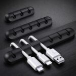 Organizador de cabos premium em silicone, ideal para manter mesa e home office sempre organizados com 7 entradas. - Imagem 8
