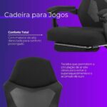 Cadeira Gamer Fox Racer com design ergonômico, tecido respirável e apoio para os pés para máximo conforto. - Imagem 3