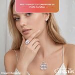 Conjunto feminino Trevo Quartzo Cristal banhado a prata, amuleto de proteção e intuição com elegância natural - Imagem 6