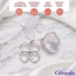 Conjunto feminino Trevo Quartzo Cristal banhado a prata, amuleto de proteção e intuição com elegância natural - Imagem 7