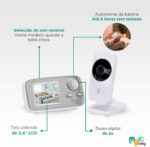 Babá Eletrônica Sem Fio Maxi Baby com visão noturna, zoom 2x e conexão segura para monitorar seu bebê com tranquilidade. - Imagem 4