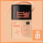 Maybelline NY Fit Me Fresh Tint: cobertura leve, glow natural, Vitamina C e FPS 50 para pele uniforme e protegida. - Imagem 6