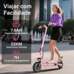 HONEYWHALE M2 MAX: patinete elétrico 500W, 32km/h e autonomia de 22km para mobilidade urbana segura e prática - Imagem 3