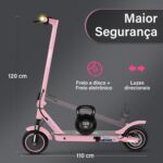 HONEYWHALE M2 MAX: patinete elétrico 500W, 32km/h e autonomia de 22km para mobilidade urbana segura e prática - Imagem 6