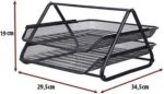 Kit Escritorio Organizador 4 Itens para mesa organizada, ideal para home office e escritório com bandeja, lixeira e porta-lápis - Imagem 3