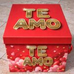 Caixa de Presente Coração Te Amo Luxo com laço de cetim, ideal para Dia das Mães e Namorados. - Imagem 3
