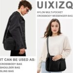 Bolsa mensageiro de nylon leve e espaçosa, ideal para escola e notebook, com conforto e praticidade diária - Imagem 7
