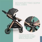 Travel System Infanti Romanzo Trio com Isofix: carrinho completo, confortável e compacto para passeios com mais praticidade e segurança. - Imagem 5