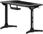 Mesa Gamer Rise Mode I Preto 120x60cm com LED RGB, suporte para headset e alta resistência para seu setup. - Imagem 5
