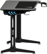 Mesa Gamer Rise Mode I Preto 120x60cm com LED RGB, suporte para headset e alta resistência para seu setup. - Imagem 6