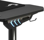 Mesa Gamer Rise Mode I Preto 120x60cm com LED RGB, suporte para headset e alta resistência para seu setup. - Imagem 7