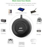 UGREEN Hub USB 4 portas alimentado com cabo 1m, compatível com MacBook, PC e mais, ideal para expandir conexões com praticidade. - Imagem 3