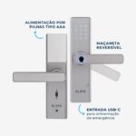Fechadura Digital Elsys ESF-DE2000B: biometria e senha numérica para mais segurança e praticidade em casa. - Imagem 6
