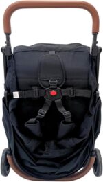 Carrinho Premium Baby Zurich Cinza Black Couro Marrom: leve, compacto e com fechamento automático para mais praticidade e segurança. - Imagem 3