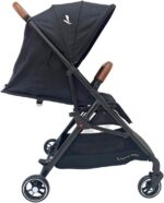 Carrinho Premium Baby Zurich Cinza Black Couro Marrom: leve, compacto e com fechamento automático para mais praticidade e segurança. - Imagem 7