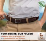 Cinto KEMISANT masculino trançado elástico, pacote com 2, ajuste confortável para jeans, golfe, trabalho e presente. - Imagem 6