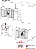 Berço Cômoda Multifuncional Colinho de Mãe com colchão incluso: praticidade, conforto e espaço para o quarto do bebê. - Imagem 4