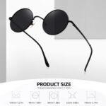 MEETSUN Óculos de sol redondos pequenos polarizados UV400: estilo retrô com proteção e conforto unissex - Imagem 3