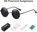 MEETSUN Óculos de sol redondos pequenos polarizados UV400: estilo retrô com proteção e conforto unissex - Imagem 4