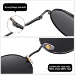 MEETSUN Óculos de sol redondos pequenos polarizados UV400: estilo retrô com proteção e conforto unissex - Imagem 5