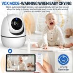 Babá Eletrônica 5" com Câmera HD 720P, visão noturna, VOX e sem Wi‑Fi para monitorar seu bebê com segurança e praticidade - Imagem 5