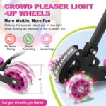 Kids Kick Scooter LED 3 rodas ajustável para crianças, dobrável e antiderrapante, ideal para diversão e segurança. - Imagem 3