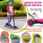 Kids Kick Scooter LED 3 rodas ajustável para crianças, dobrável e antiderrapante, ideal para diversão e segurança. - Imagem 6