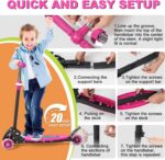 Kids Kick Scooter LED 3 rodas ajustável para crianças, dobrável e antiderrapante, ideal para diversão e segurança. - Imagem 8