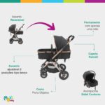 Carrinho c/Bebê Conforto Reversível Elysian Maxi Baby: conforto, segurança e praticidade desde o nascimento. - Imagem 7