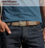 Kit com 2 cintos masculinos elásticos trançados 3,5 cm: conforto, ajuste perfeito e estilo casual para jeans, trabalho e presente. - Imagem 3