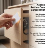 Fechadura invisível eletrônica Varenzia para gavetas e armários: segurança discreta com abertura RFID. - Imagem 4