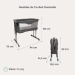 Berço Infanti Donatello co-bed Cinza Grafite: conforto e segurança para o bebê, com montagem rápida e acesso fácil. - Imagem 12