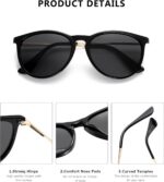 Óculos de sol polarizados retrô com conforto e estilo clássico para mulheres e homens, ideais para uso diário. - Imagem 3