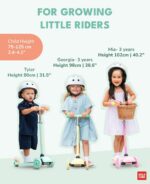BOLDCUBE Teeny: scooter de 3 rodas leve e ajustável para crianças de 3 a 6 anos, com rodas piscantes e direção fácil. - Imagem 4