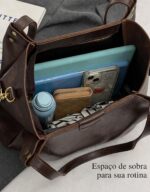 Bolsa Tote Feminina em Couro PU Grande, elegante e espaçosa, com alça extra, 3 modos de uso e cabe tablet grande - Imagem 5