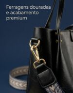 Bolsa Tote Feminina em Couro PU Grande, elegante e espaçosa, com alça extra, 3 modos de uso e cabe tablet grande - Imagem 6