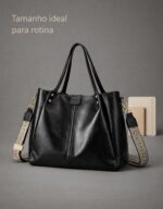 Bolsa Tote Feminina em Couro PU Grande, elegante e espaçosa, com alça extra, 3 modos de uso e cabe tablet grande - Imagem 9