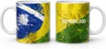 Caneca Personalizada Seleção Brasil 2026 com Nome: presente criativo em cerâmica premium 325ml para fãs de futebol - Imagem 3