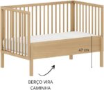 Berço de Bebê 2 em 1 Evolutivo de Madeira Linha Bold: conforto, segurança e praticidade do berço à mini cama. - Imagem 6