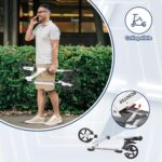 Nattork Patinete dobrável com suspensão, guidão ajustável e alta resistência para passeios suaves e seguros até 99,8 kg - Imagem 6