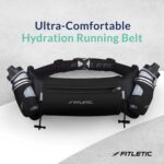 Cinto de corrida Fitletic com hidratação, 2 garrafas e bolsa resistente à água, sem salto para homens e mulheres - Imagem 5