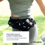 Cinto de corrida Fitletic com hidratação, 2 garrafas e bolsa resistente à água, sem salto para homens e mulheres - Imagem 6
