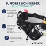 Cinto de corrida Fitletic com hidratação, 2 garrafas e bolsa resistente à água, sem salto para homens e mulheres - Imagem 7