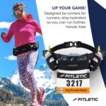 Cinto de corrida Fitletic com hidratação, 2 garrafas e bolsa resistente à água, sem salto para homens e mulheres - Imagem 8
