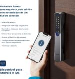 Fechadura Digital Elsys Samba: biometria, Wi-Fi e segurança para sua porta, com design moderno e alta praticidade. - Imagem 5