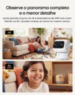 eufy Câmera S350 4K com visão 360°, zoom 8× e IA: segurança inteligente para casa, pets e bebês. - Imagem 3