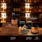 Copo de uísque de madeira feito à mão: presente premium para bourbon, durável e elegante para pai, marido e amigos - Imagem 4