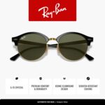 Óculos de Sol Ray-Ban Clubround 0RB4246 preto com lentes verdes: estilo icônico e proteção para o dia a dia - Imagem 3